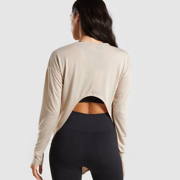 Gymshark ARK LONG SLEEVE TOP- Sand - Picture 2 of 2